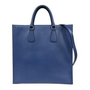 PRADA Blue Leather Shoulder Bag